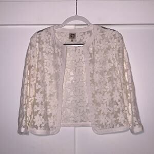 Anne Klein floral embroidered jacket